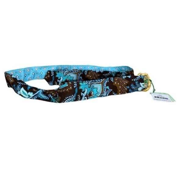 Vera Bradley JAVA BLUE Reversible One Size Brown Floral BELT NWT - Picture 1 of 3